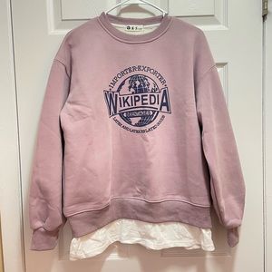 Woman’s Light Purple Printed Winter Thick Fleece Sweatshirt